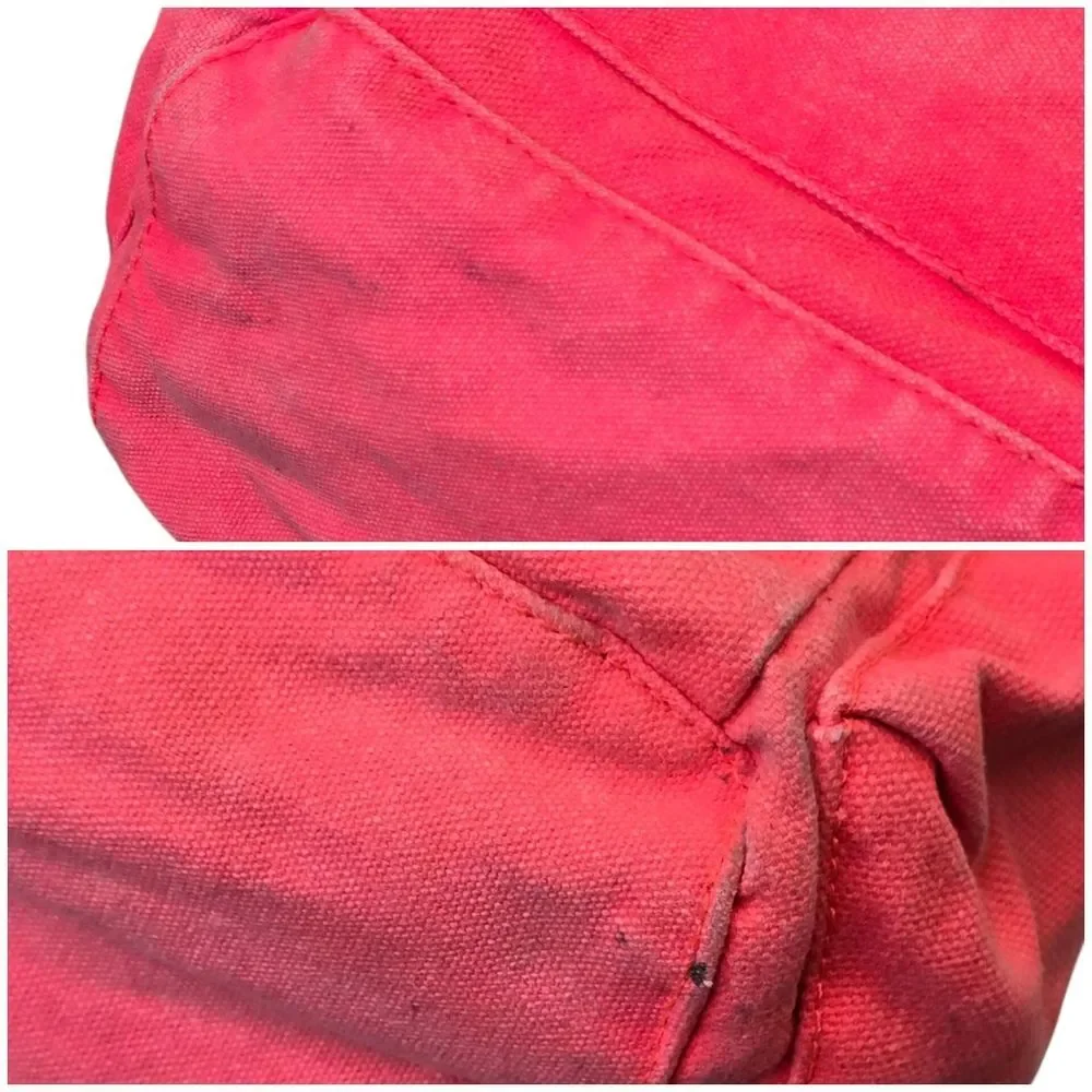 PINK Victoria's Secret Vibrant Neon Pink Canvas Casual Backpack Beach Pool